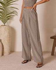 Salanah Wide Leg Gingham Pants