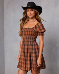 Heritage Plaid Smocked Mini Dress