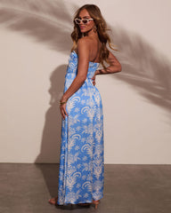 Tiffany Abstract Strapless Maxi Dress