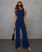 Modern Ease Heart Cut-Out Chambray Jumpsuit