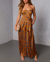 Janiva Satin Wrap Tie Jumpsuit