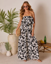 Windswept Strapless Waist Tie Maxi Dress