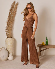 Jacelyn Plisse Drawstring Jumpsuit