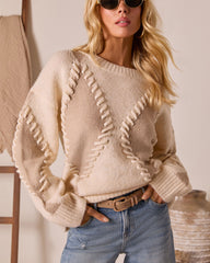 Chai Reverie Raised Stitch Knit Sweater