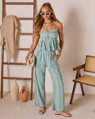 Ediena Striped Linen Pants