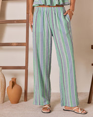 Ediena Striped Linen Pants