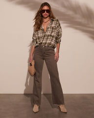 Silvie Plaid Button Down Top