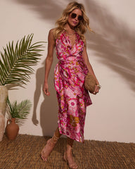 Alissa Floral Wrap Midi Dress