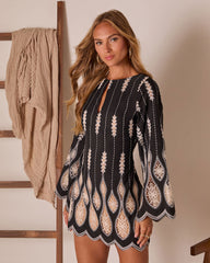 Sevenah Shift Cut Out Lace Mini Dress