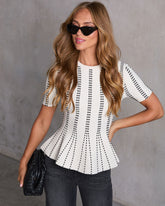Lesslie Knit Peplum Top