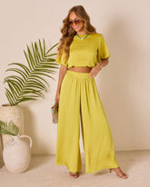 Island Drift Pleated Wide Leg Pants