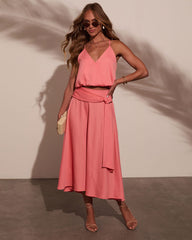 Sharena Waist Tie Midi Skirt