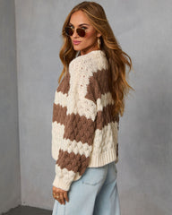 Dreah Open Front Contrast Striped Cardigan