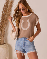 Lucky Trail Horseshoe Contrast Sweater