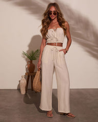 Pamella Pleated Front Tie Top