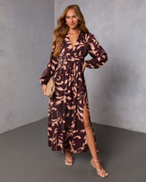 Maple Bloom A Line Maxi Dress