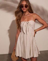 Caraline Strapless Front Tie Mini Dress