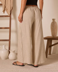Preslen Striped Waist Tie Pants
