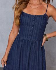 Good On You Denim Bustier Midi Dress