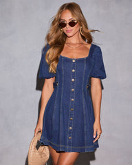 Clemence Fit And Flare Denim Mini Dress