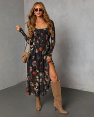 Dried Bloom Printed Maxi Dress