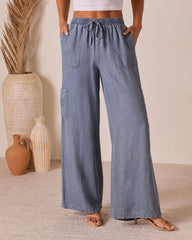 Soleena Chambray Cargo Pants