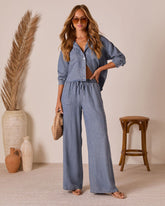 Soleena Chambray Cargo Pants