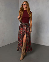 Levvie Front Tie Maxi Skirt