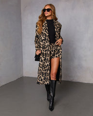 Gabrella Leopard Print Duster Coat