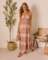 Solena Tired Abstract Maxi Dress