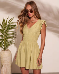 Whispers of Summer Flutter Sleeve Mini Dress