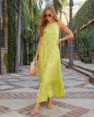 Seaglass Skies Halter Maxi Dress