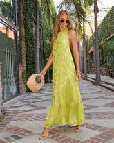 Seaglass Skies Halter Maxi Dress