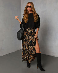 Autumn Fern Printed Midi Skirt