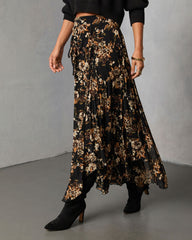 Autumn Fern Printed Midi Skirt