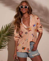 Chance Of Sun Novelty Button Down Top