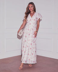 Lorrie Floral Jacquard Maxi Dress
