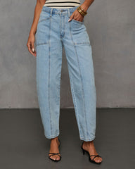 Kasie Stretch Pintuck Barrel Jeans