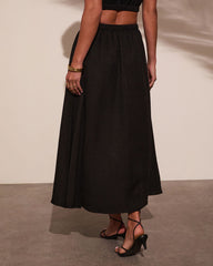 Selangie Pleated Crinkle Maxi Skirt