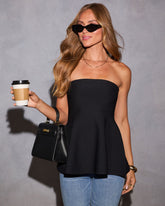 Cadee Strapless Peplum Top