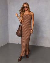 Monice Slip Checkered Maxi Dress