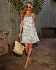 Amiah Abstract Mini Slip Dress