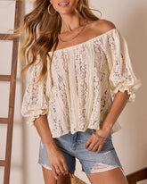 Munie Lace Quarter Sleeve Blouse