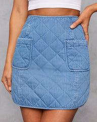 Roisin Quilted Denim Mini Skirt