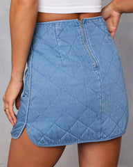 Roisin Quilted Denim Mini Skirt
