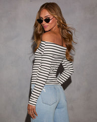 Peppa Striped Off The Shoulder Top