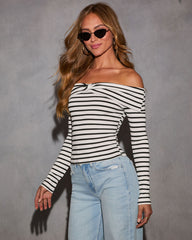Peppa Striped Off The Shoulder Top