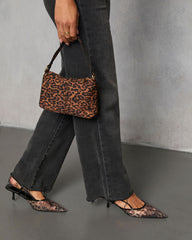 Genea Leopard Print Mesh Slingback Heels