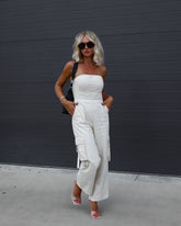 Marquette Strapless Cargo Jumpsuit