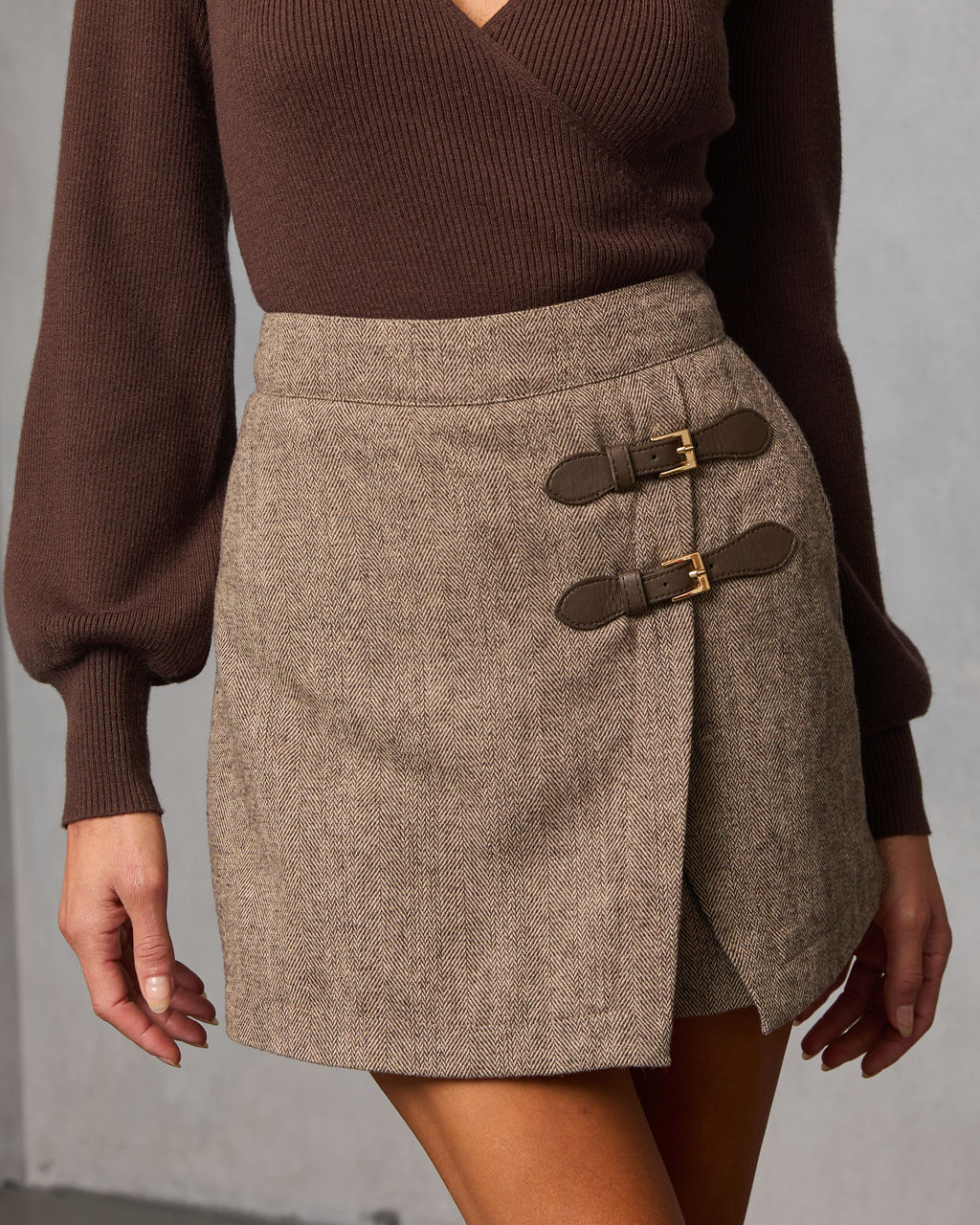 Mariglen Dual Belted Mini Skort